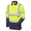 Picture of Supertouch Hi Vis 2 Tone Yellow Long Sleeve Polo